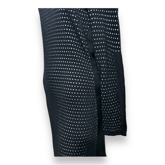 Walter Baker Celia Sweater Dress Black White Polka Dot Cotton Ribbed Women M - Picture 4 of 7